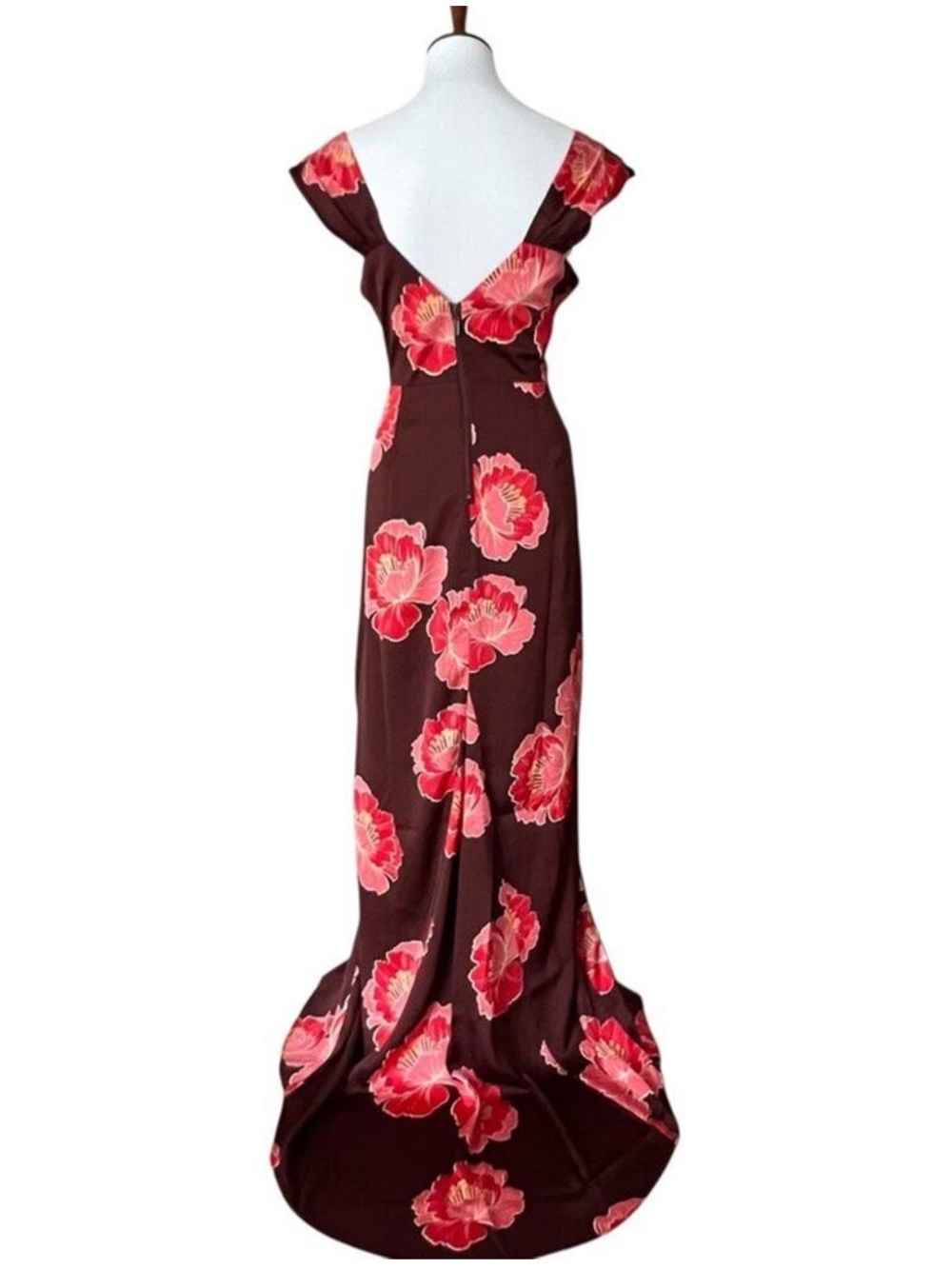 Formal Dress 12 Y2K Large Gown Tropical Prom Maxi Cruise Hawaiian Floral Elegant - Picture 6 of 13
